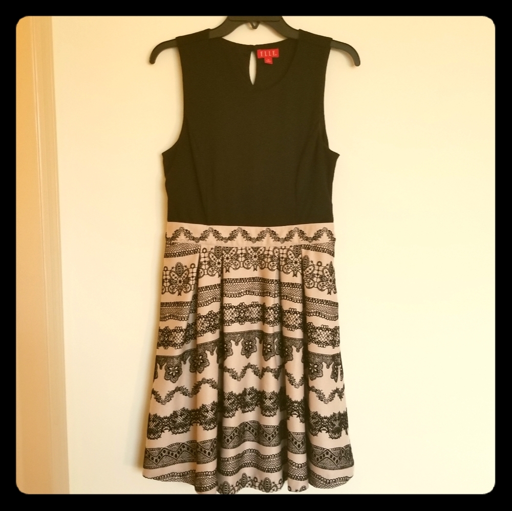 Elle Two Tone Lace Patterned Dress